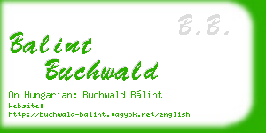 balint buchwald business card